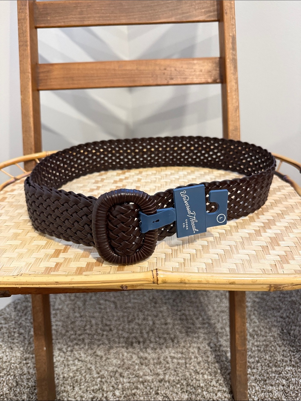Universal Thread Men's Woven Belt - Dark Brown Large